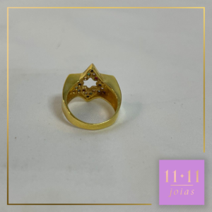 Anel Estrela de 6 Pontas Prata 950 com Banho de Ouro