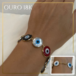 Pulseira Olho Grego Ouro 18K