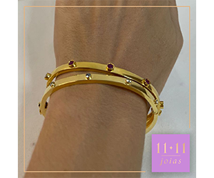Pulseira com 5 pontos Topázio Sky Prata 950 com Banho de Ouro
