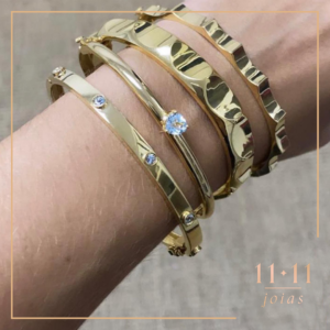 Bracelete Coração Topázio Sky Prata 950 com Banho de Ouro
