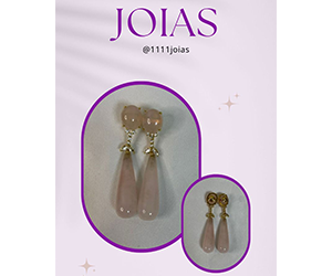 Brinco de Quartzo Rosa e Topázio Incolor Prata 950 com Banho de Ouro